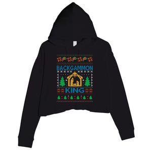 Backgammon King Ugly Christmas Crop Fleece Hoodie