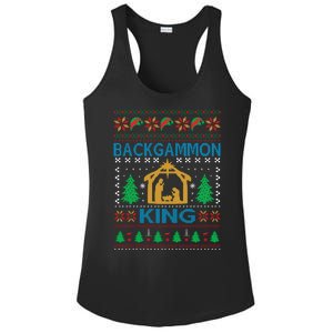 Backgammon King Ugly Christmas Ladies PosiCharge Competitor Racerback Tank