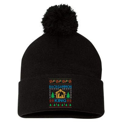 Backgammon King Ugly Christmas Pom Pom 12in Knit Beanie