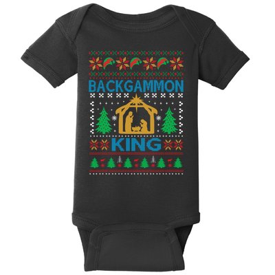 Backgammon King Ugly Christmas Baby Bodysuit