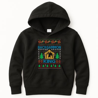 Backgammon King Ugly Christmas Kids Hoodie