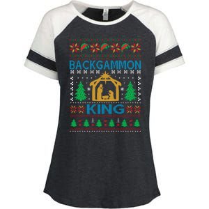 Backgammon King Ugly Christmas Enza Ladies Jersey Colorblock Tee