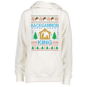 Backgammon King Ugly Christmas Womens Funnel Neck Pullover Hood