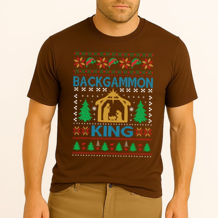 Backgammon King Ugly Christmas Cooling Performance Crew T-Shirt