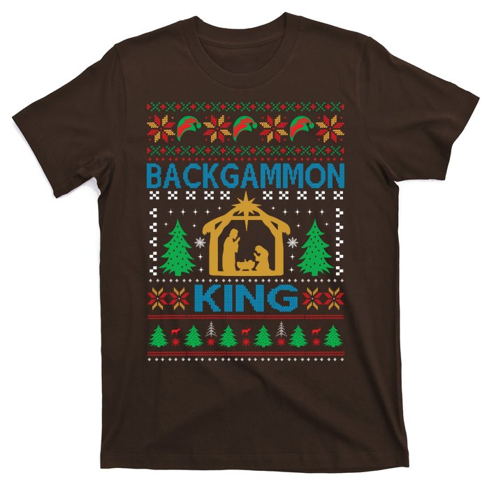 Backgammon King Ugly Christmas T-Shirt