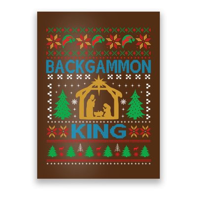 Backgammon King Ugly Christmas Poster