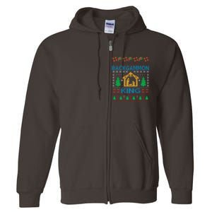 Backgammon King Ugly Christmas Full Zip Hoodie