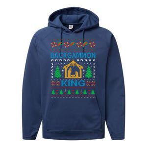 Backgammon King Ugly Christmas Performance Fleece Hoodie