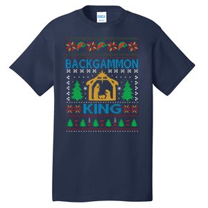 Backgammon King Ugly Christmas Tall T-Shirt