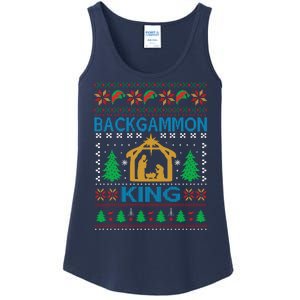 Backgammon King Ugly Christmas Ladies Essential Tank