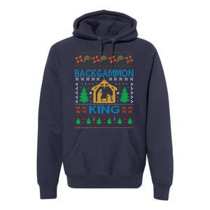 Backgammon King Ugly Christmas Premium Hoodie