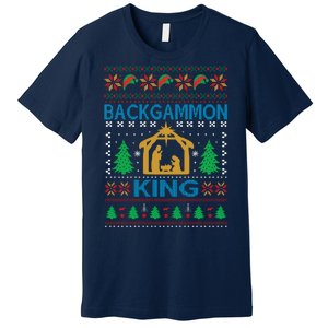 Backgammon King Ugly Christmas Premium T-Shirt