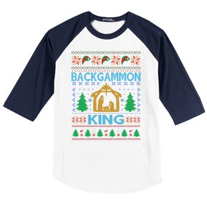 Backgammon King Ugly Christmas Baseball Sleeve Shirt