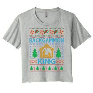 Backgammon King Ugly Christmas Women's Crop Top Tee