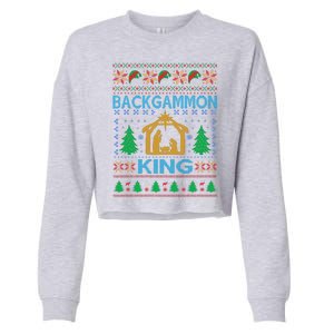 Backgammon King Ugly Christmas Cropped Pullover Crew