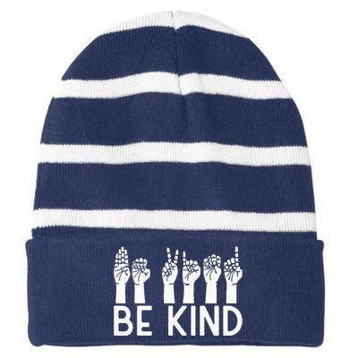 Be Kind Unity Day Orange Anti Bullying Unity day Striped Beanie with Solid Band