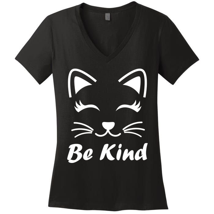 Be Kind Unity Day Anti Bullying Kitten Women's V-Neck T-Shirt