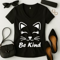 Be Kind Unity Day Anti Bullying Kitten Women's V-Neck T-Shirt