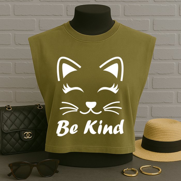 Be Kind Unity Day Anti Bullying Kitten Garment-Dyed Women's Muscle Tee