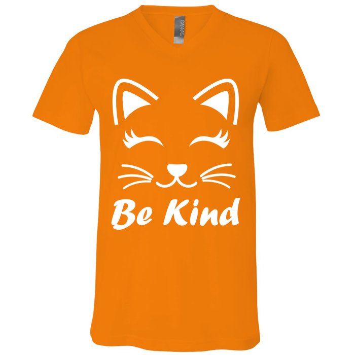 Be Kind Unity Day Anti Bullying Kitten V-Neck T-Shirt