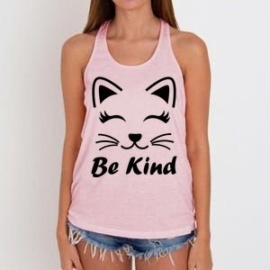 Be Kind Unity Day Anti Bullying Kitten Women's Knotted Racerback Tank