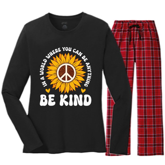 Be Kind Unity Day Orange Anti Bullying Unity Day Women's Long Sleeve Flannel Pajama Set 