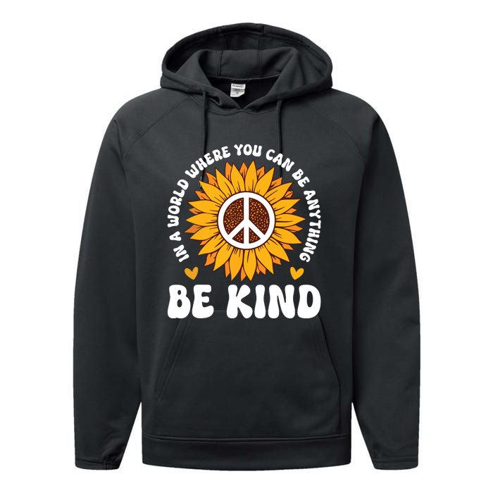 Be Kind Unity Day Orange Anti Bullying Unity Day Performance Fleece Hoodie