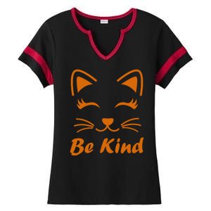 Be Kind Unity Day Orange Anti Bullying Kitten Ladies Halftime Notch Neck Tee