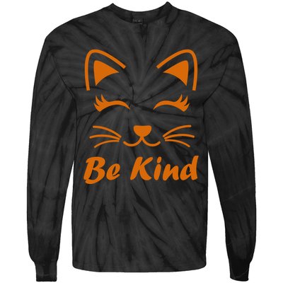Be Kind Unity Day Orange Anti Bullying Kitten Tie-Dye Long Sleeve Shirt
