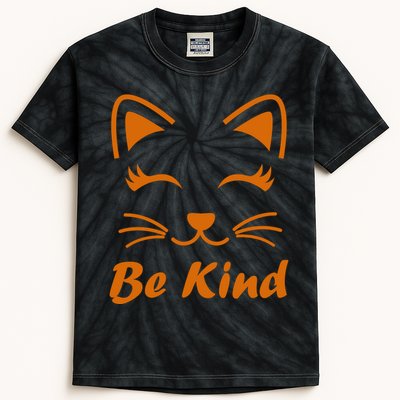 Be Kind Unity Day Orange Anti Bullying Kitten Kids Tie-Dye T-Shirt