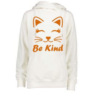 Be Kind Unity Day Orange Anti Bullying Kitten Womens Funnel Neck Pullover Hood