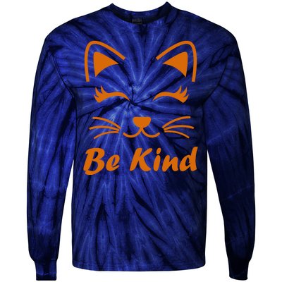 Be Kind Unity Day Orange Anti Bullying Kitten Tie-Dye Long Sleeve Shirt