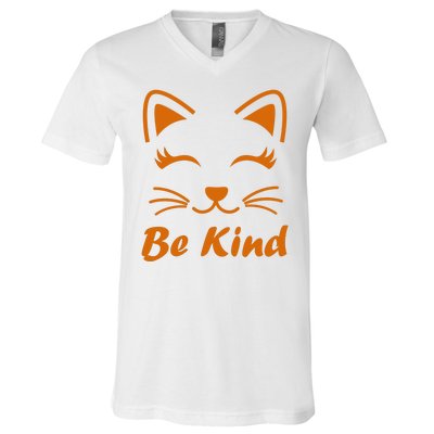 Be Kind Unity Day Orange Anti Bullying Kitten V-Neck T-Shirt