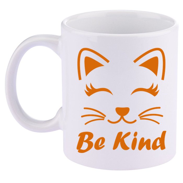 Be Kind Unity Day Orange Anti Bullying Kitten 11oz C Handle Ceramic Mug