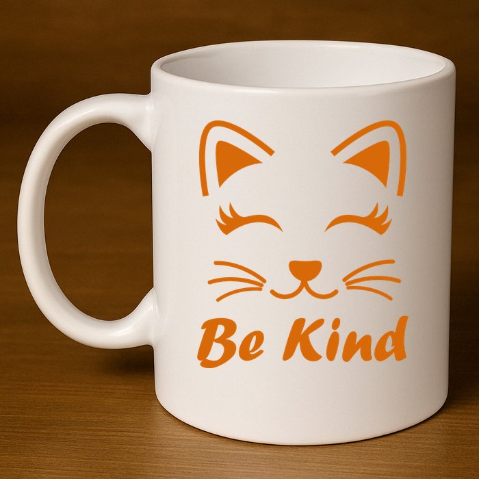 Be Kind Unity Day Orange Anti Bullying Kitten 11oz C Handle Ceramic Mug
