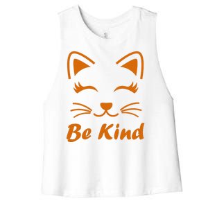 Be Kind Unity Day Orange Anti Bullying Kitten Women's Racerback Cropped Tank