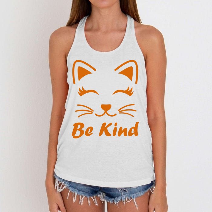 Be Kind Unity Day Orange Anti Bullying Kitten Women's Knotted Racerback Tank