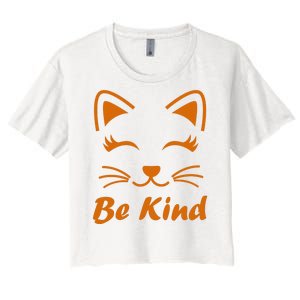 Be Kind Unity Day Orange Anti Bullying Kitten Women's Crop Top Tee