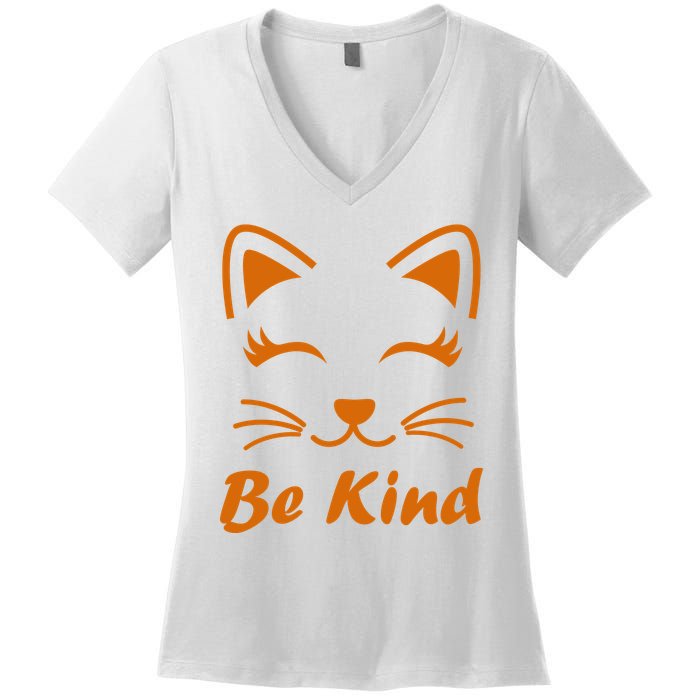 Be Kind Unity Day Orange Anti Bullying Kitten Women's V-Neck T-Shirt