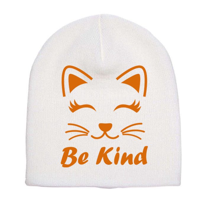 Be Kind Unity Day Orange Anti Bullying Kitten Short Acrylic Beanie