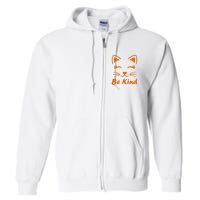 Be Kind Unity Day Orange Anti Bullying Kitten Full Zip Hoodie