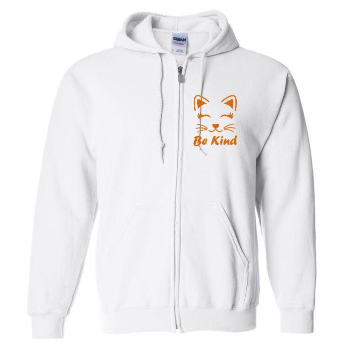 Be Kind Unity Day Orange Anti Bullying Kitten Full Zip Hoodie