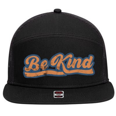 Be Kind Vintage Retro 80's Style 7 Panel Mesh Trucker Snapback Hat