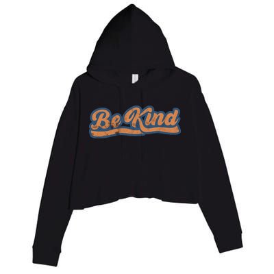 Be Kind Vintage Retro 80's Style Crop Fleece Hoodie