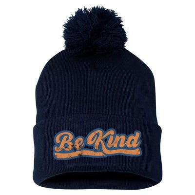 Be Kind Vintage Retro 80's Style Pom Pom 12in Knit Beanie