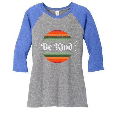 Be Kind Vintage Kindness Gift Women's Tri-Blend 3/4-Sleeve Raglan Shirt