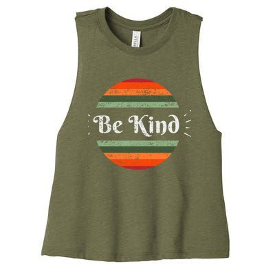 Be Kind Vintage Kindness Gift Women's Racerback Cropped Tank