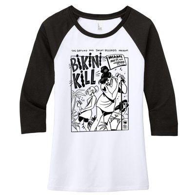 Bikini Kill Vintage Album Inspired Women's Tri-Blend 3/4-Sleeve Raglan Shirt