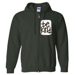 Be Kind We Wear Orange For Unity Day Orange Bleached Full Zip Hoodie