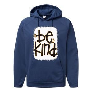 Be Kind We Wear Orange For Unity Day Orange Bleached Performance Fleece Hoodie